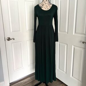 Maxi dress stretch casual summer dress green small